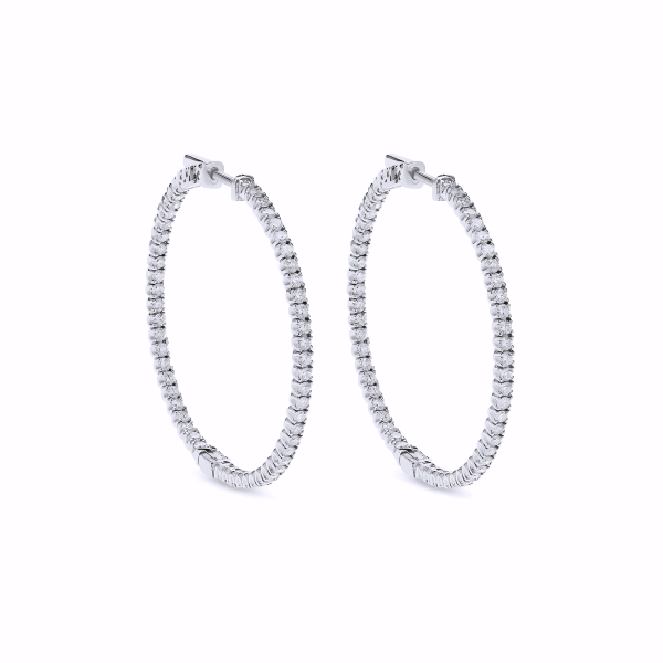 1.5 INCH DIAMOND HOOP EARRINGS