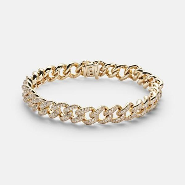 Medium 18kt yellow gold bracelet with diamonds