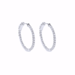 0.75 INCH DIAMOND HOOP EARRINGS