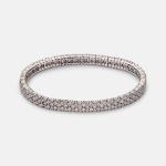 Diamond Mesh Stretch 18kt white gold bracelet with diamonds