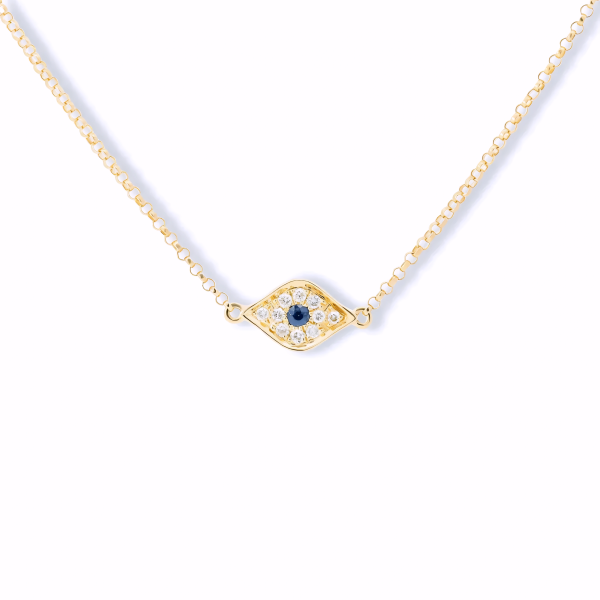 DIAMOND AND SAPPHIRE EYE NECKLACE