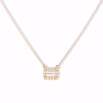 DIAMOND BAGUETTE CHARM NECKLACE