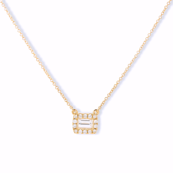 DIAMOND BAGUETTE CHARM NECKLACE