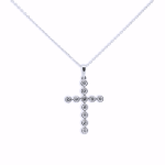 DIAMOND BEZEL CROSS NECKLACE