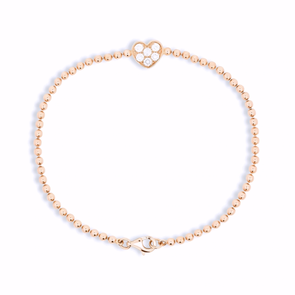 DIAMOND HEART BALL CHAIN BRACELET