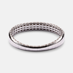 Diamond Pave Scales Stretch 18kt white gold bracelet with sapphires and diamonds