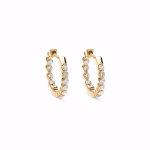 DIAMOND PRONG HOOP EARRINGS