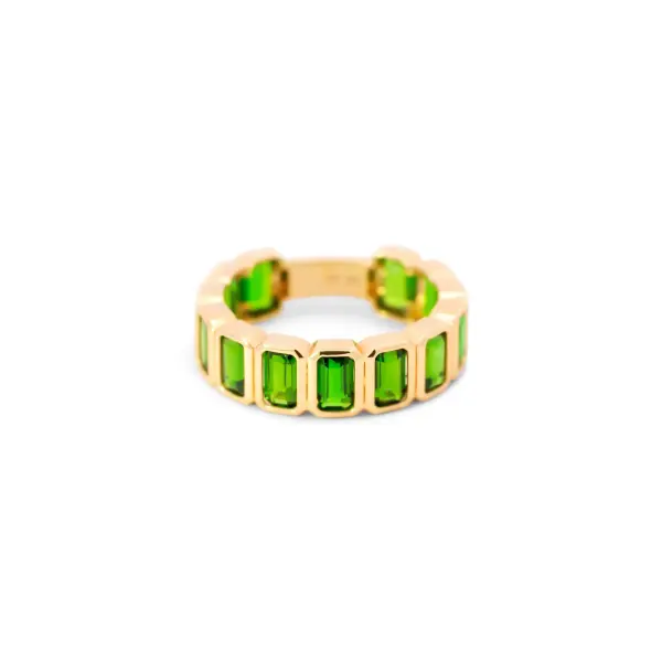 Diopside Bezel Set Ring