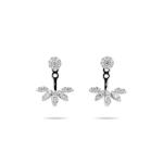 DIAMOND FLOATING PETALS HUGGIE EARRINGS