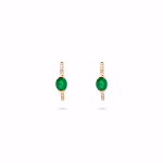 EMERALD DIAMOND HUGGIE EARRINGS