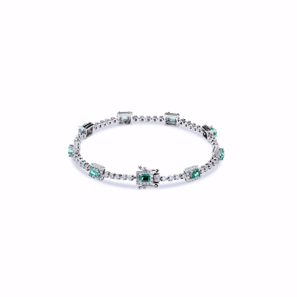 EMERALD DIAMOND LINK BRACELET