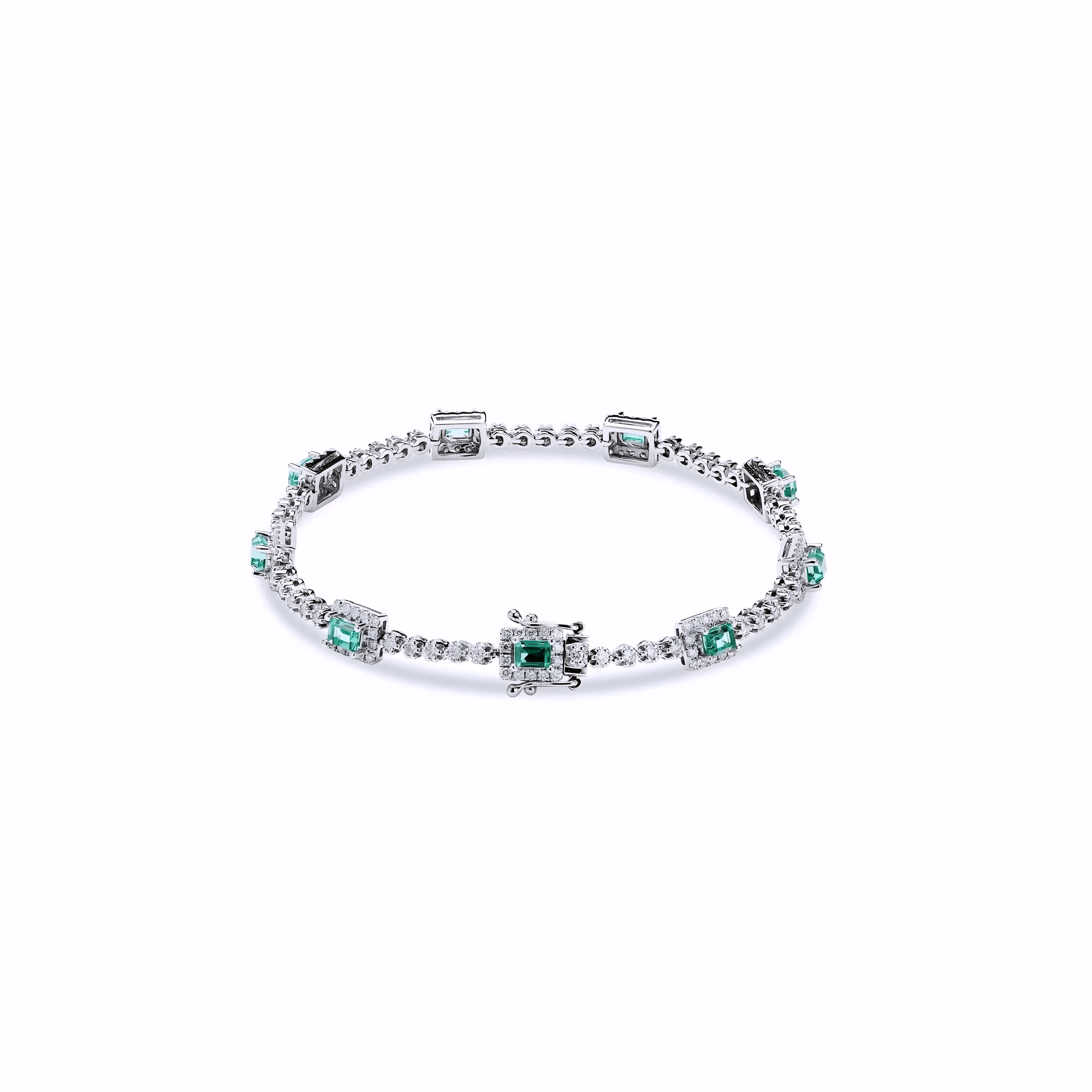 EMERALD DIAMOND LINK BRACELET