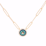 ENAMEL AND DIAMOND EVIL EYE NECKLACE