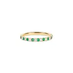 Half Diamond Emerald Eternity Ring