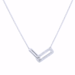 INTERLOCKING DIAMOND RECTANGLE PENDANT NECKLACE