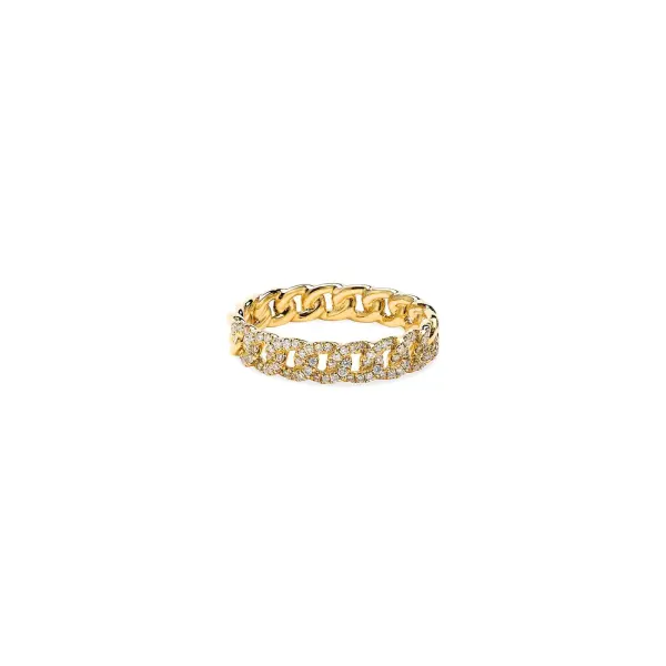 Micro Cuban Half Diamond Ring