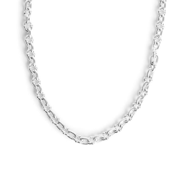 THICK SILVER UMLAUT LINK NECKLACE