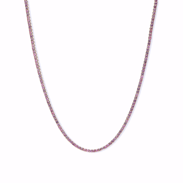 PINK SAPPHIRE TENNIS NECKLACE