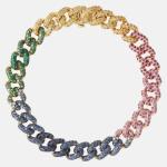 Rainbow Medium 18kt gold bracelet with gemstones