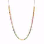 RAINBOW SAPPHIRE TENNIS NECKLACE