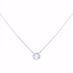 ROUND HALO SET DIAMOND PENDANT NECKLACE