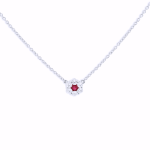 RUBY DIAMOND CLUSTER NECKLACE