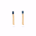 SAPPHIRE CUBAN CHAIN DROP EARRINGS