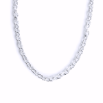 THICK SILVER UMLAUT LINK NECKLACE