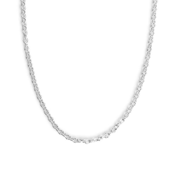 THIN SILVER UMLAUT LINK NECKLACE