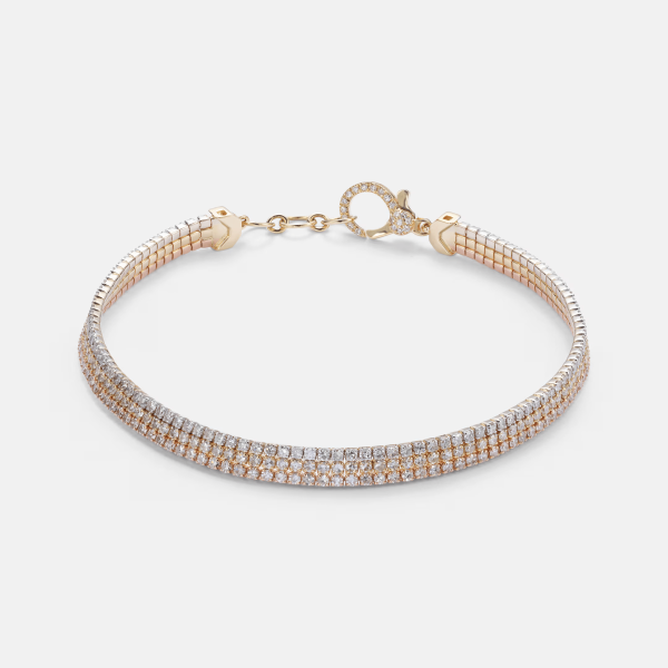 Triple Diamond 18kt gold bracelet