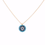 TURQUOISE, DIAMOND AND SAPPHIRE EVIL EYE NECKLACE