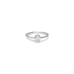 White Gold Oval Stone Ring