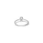 White Gold Oval Stone Ring