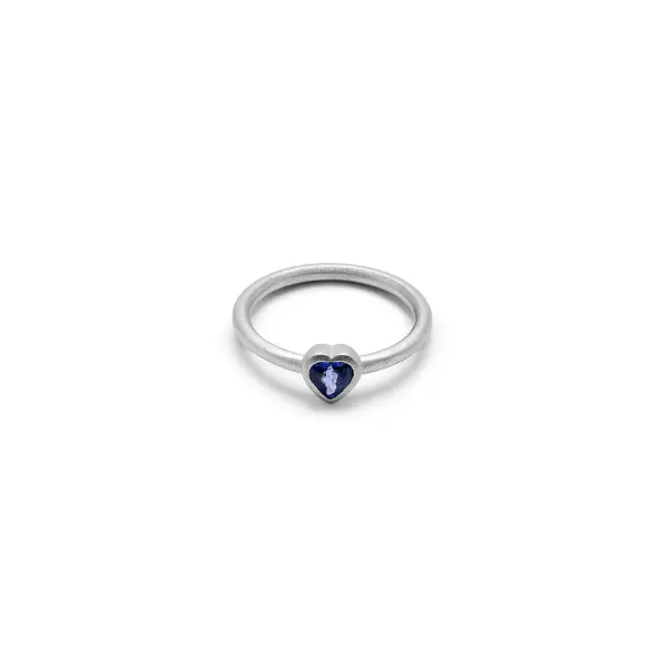 White Gold Sapphire Heart Ring