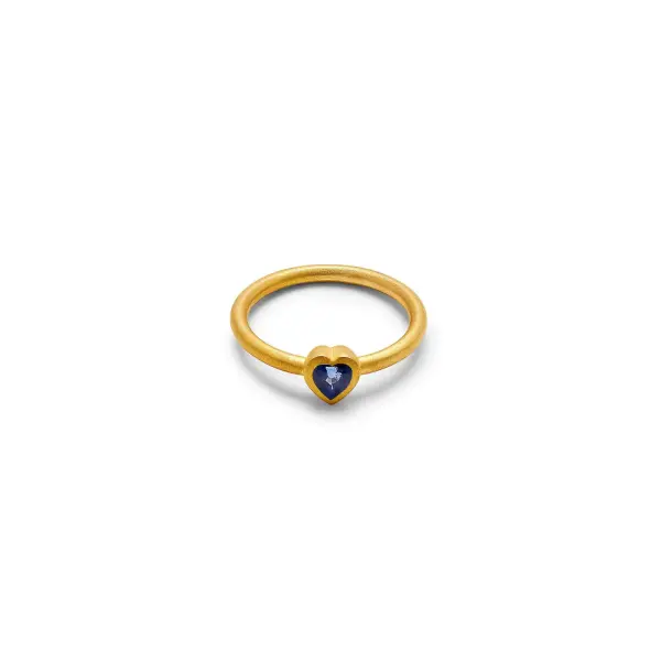 Yellow Gold Sapphire Heart Ring